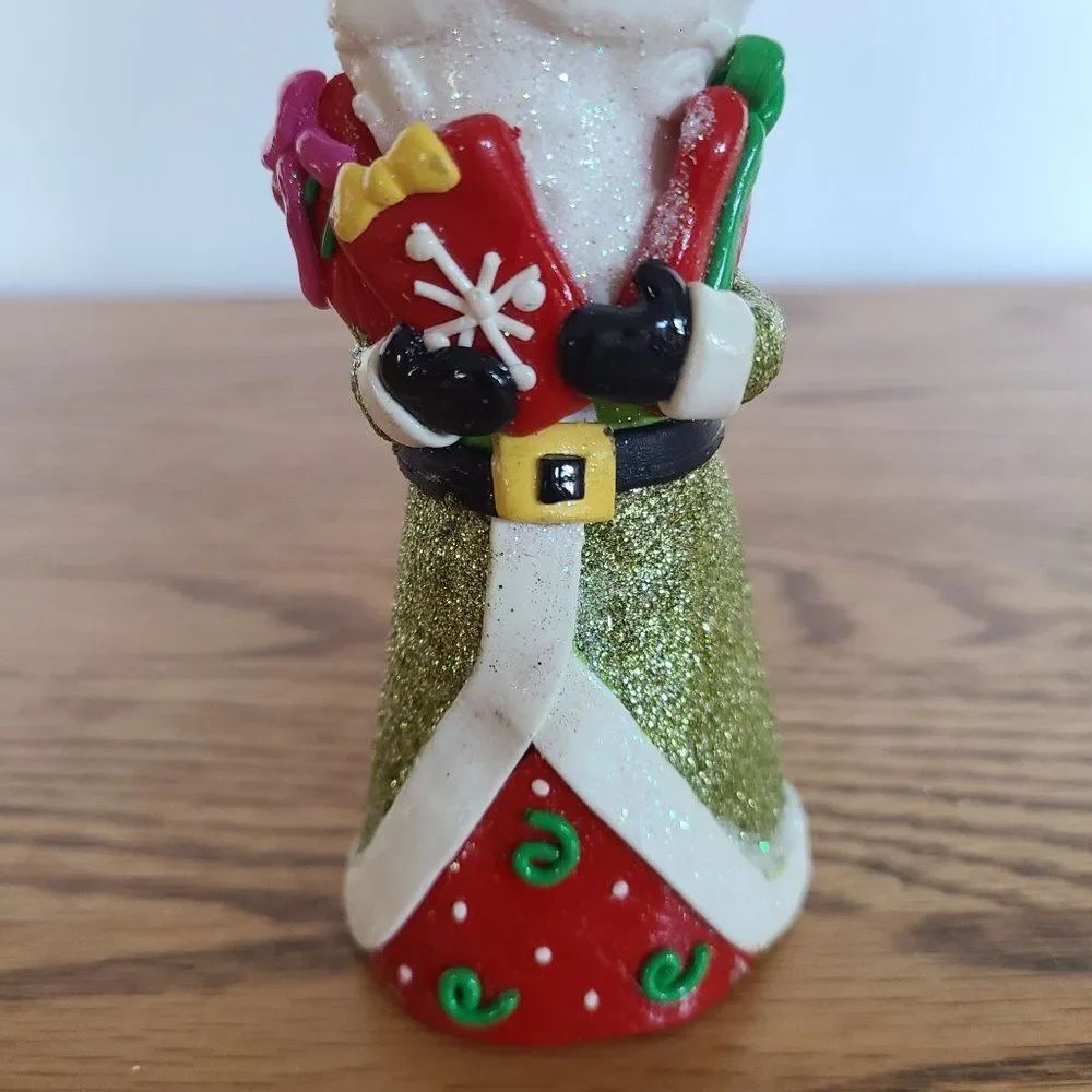 Pier 1 Modeled Polymer Clay Santa Spiral Photo Message Notecard Holder Figurine